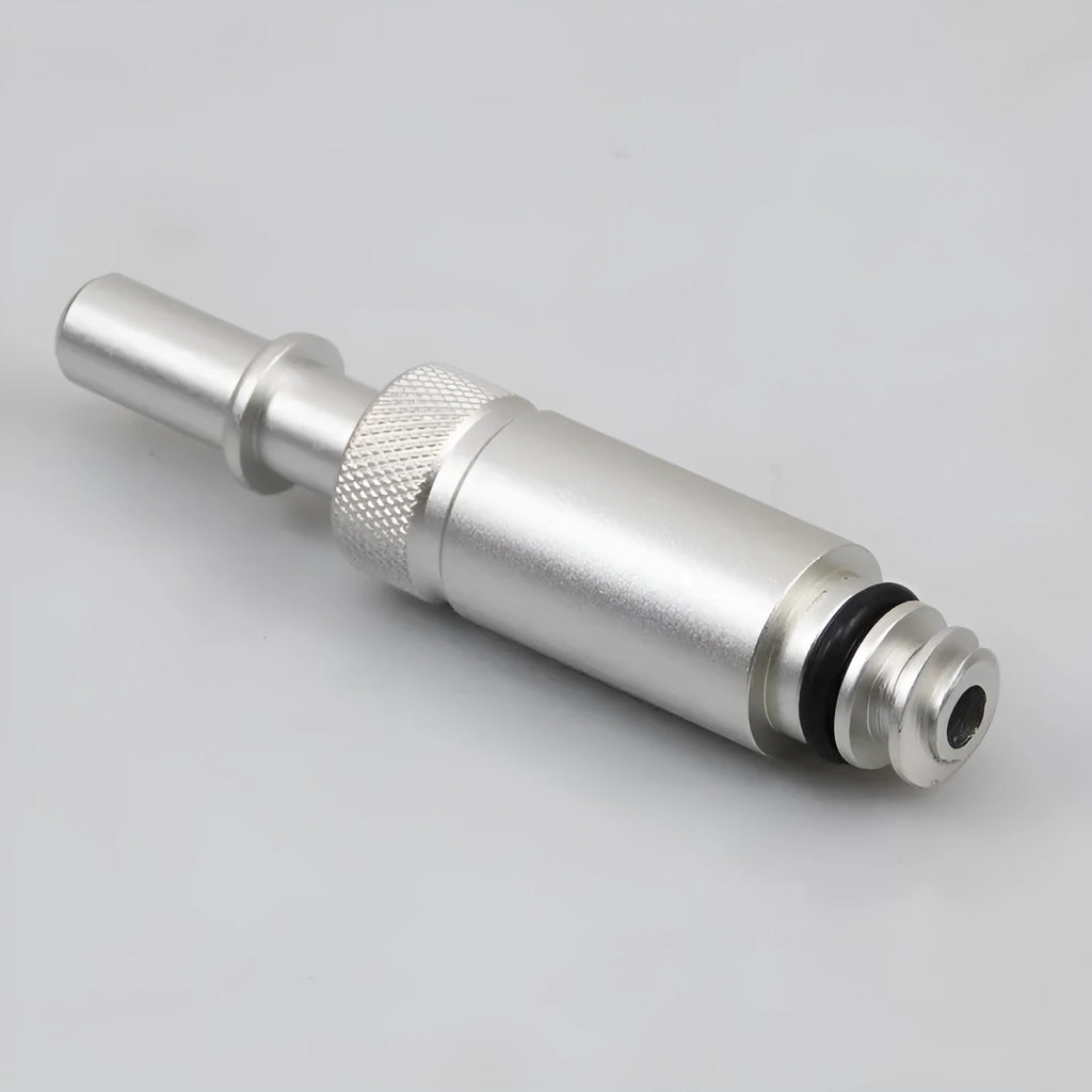 Silver metal transmission refueling joint tool for VAS6262-9 compatible systems.