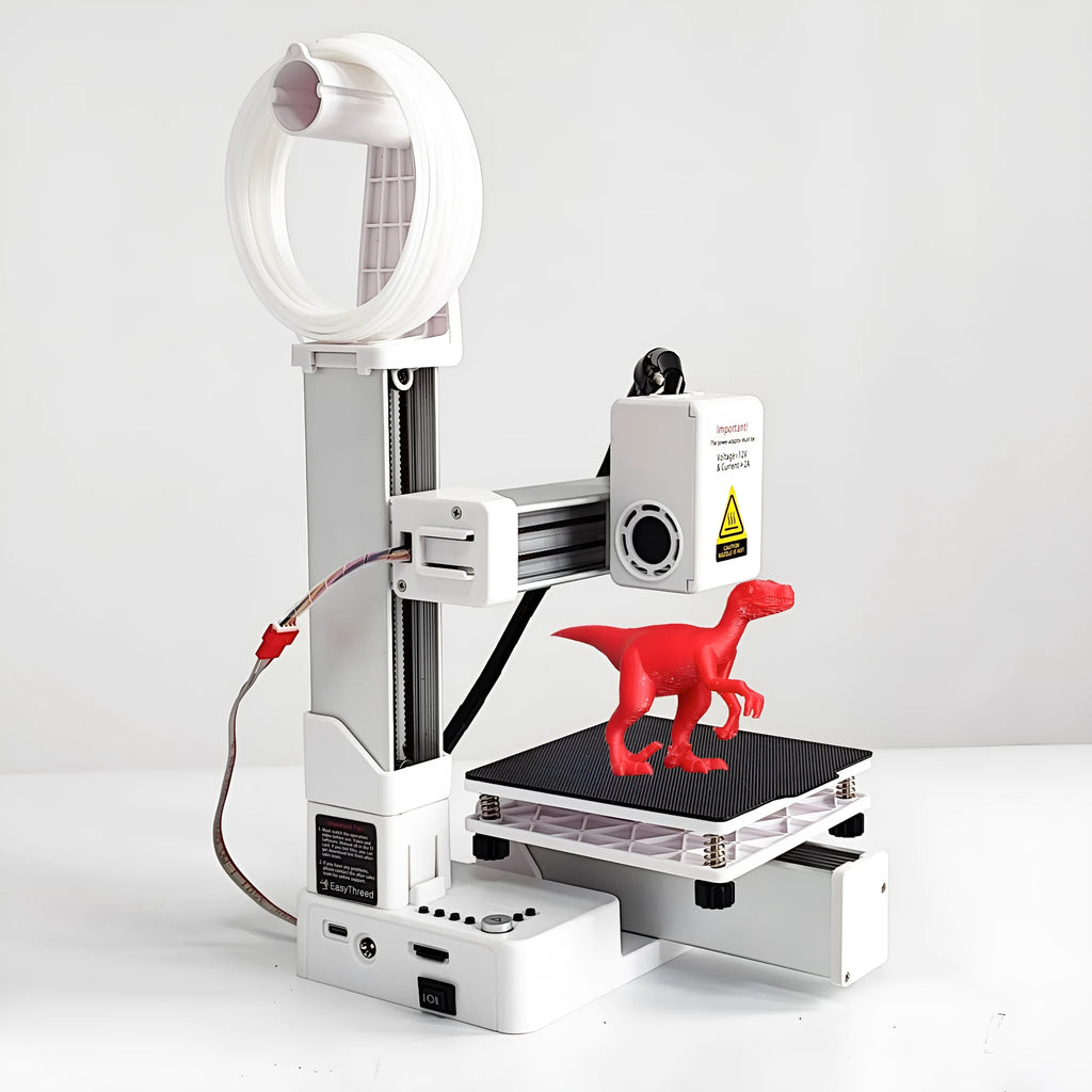 White EasyThreed K10 3D printer with 175mm printing area, compatible with TPU and PLA filament materials
