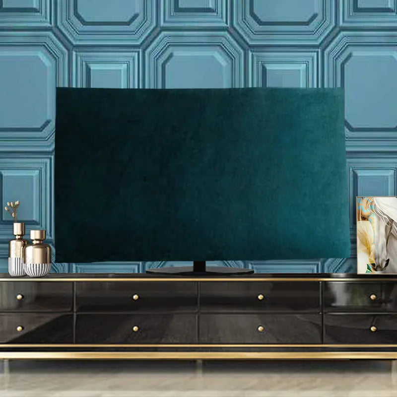 Velvet fabric LCD TV cover in multiple colours and sizes for dust protection.