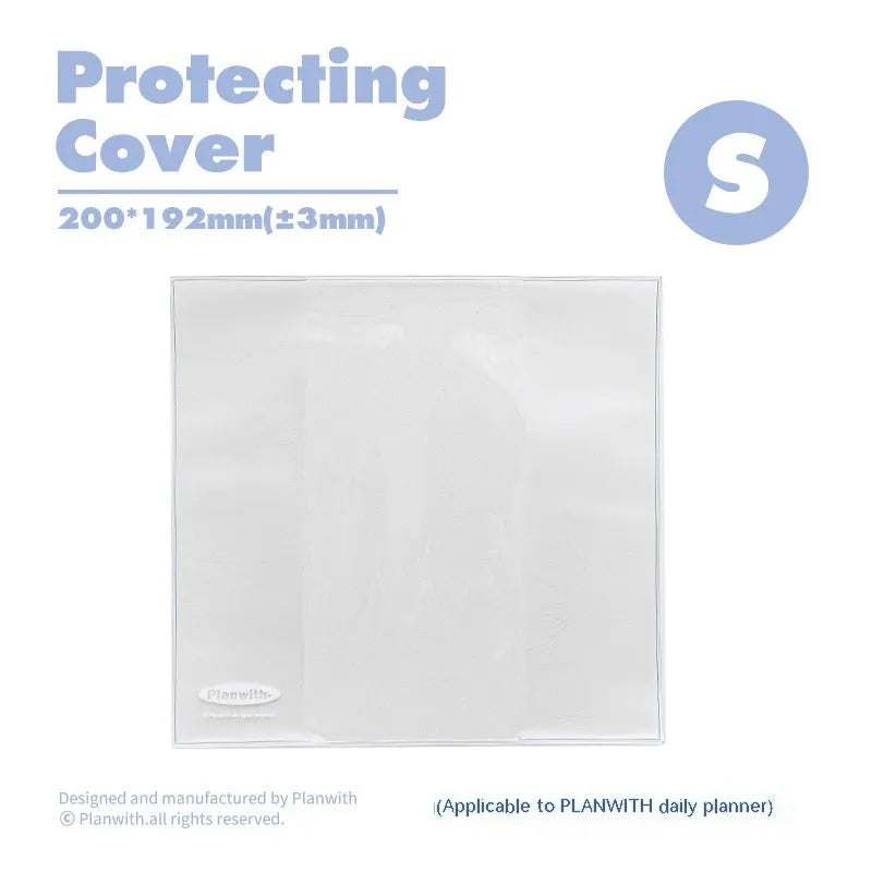 Embossed cover daily meter book notebook open on a desk, showing white 100g paper.