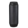 Mini black and white Bluetooth speaker with RGB lighting around its base