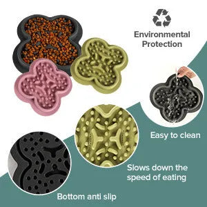 Silicone pet licking pad slow feeder mat for cats and dogs in various colours