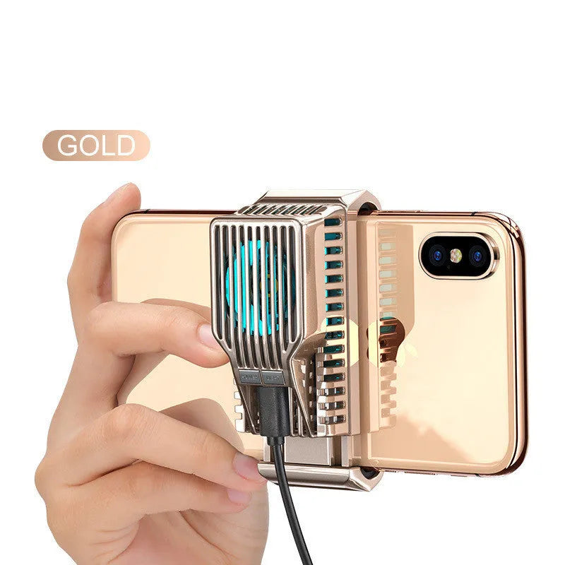 Black clip-on mobile phone radiator with aluminium alloy and ceramic cooling components