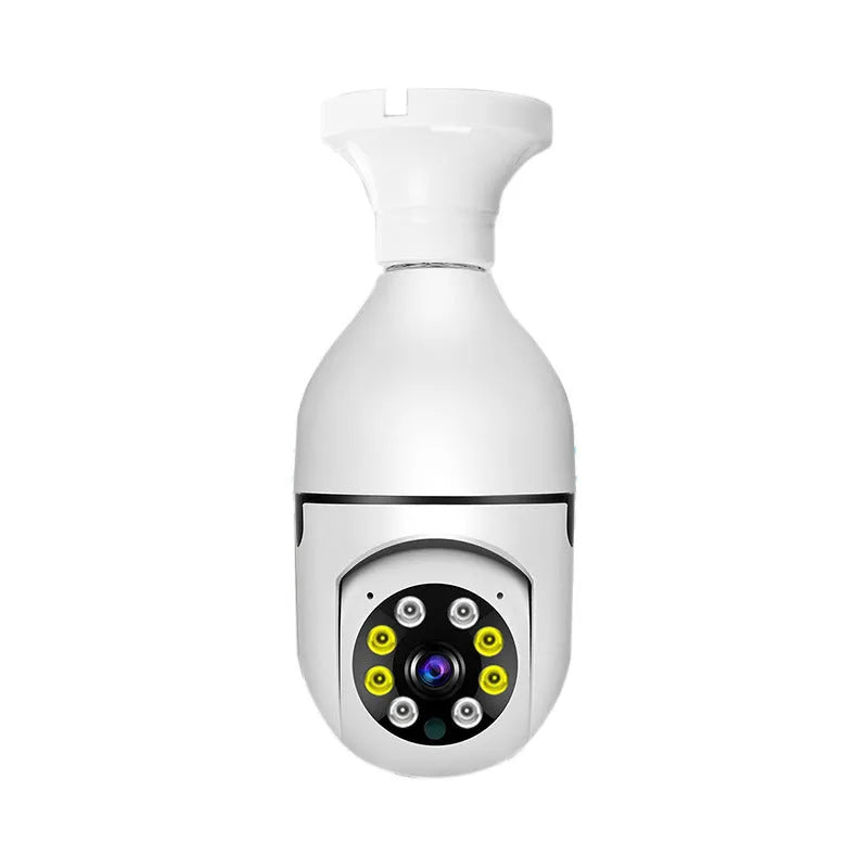 Wireless bulb camera with 1080p lens and metal plastic body for indoor outdoor WiFi security monitoring