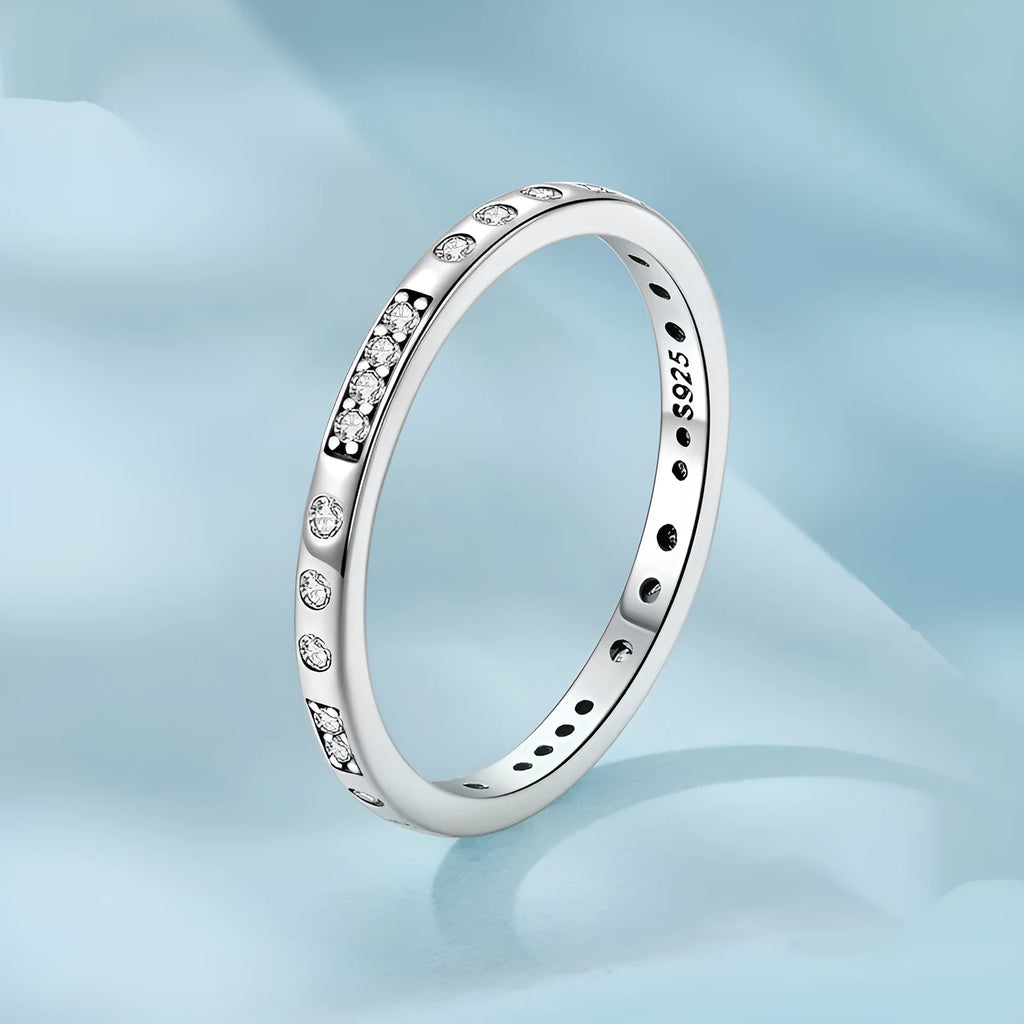 Silver alloy ring with oxidised black 'I Love You' design in Moss Password style