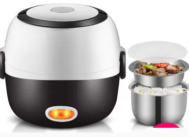 USB-powered electric lunch box showing 190mm dimensions and layered design