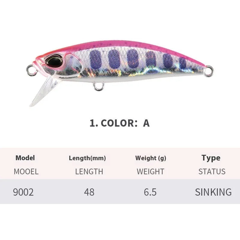 Japanese submerged mino fishing lure for mandarin fish and snakehead, 48mm length