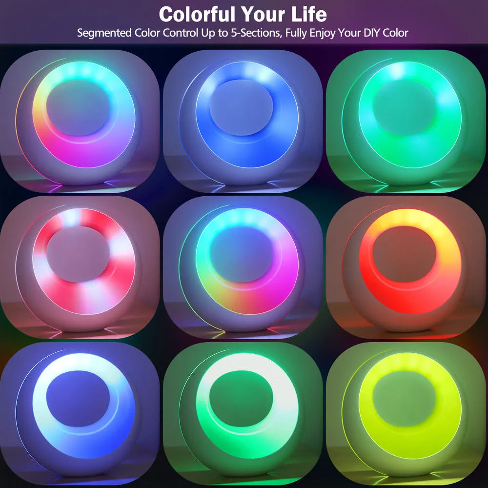 Creative Touch small RGB colour changing night lamp with remote control on desk
