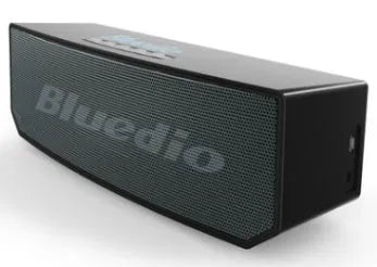 Black Bs-6 cloud smart speaker showing compact dimensions and speaker grille