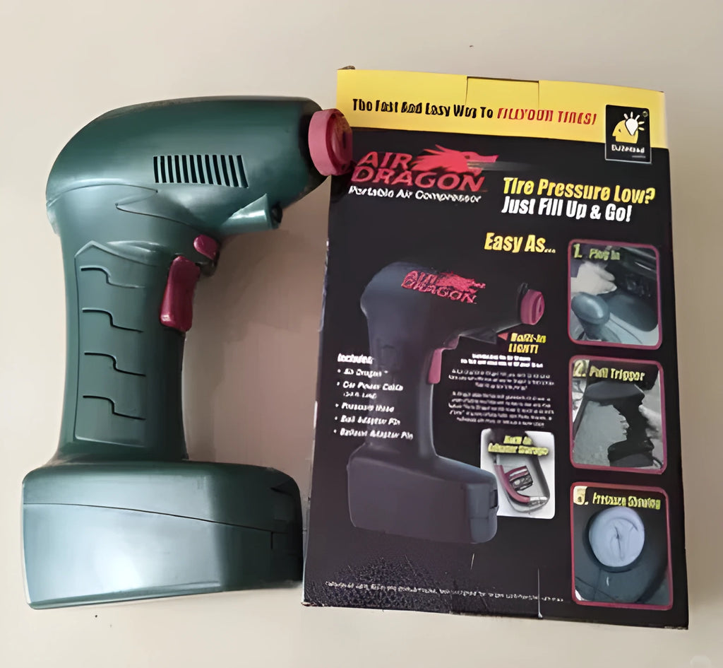 Portable car tyre electric inflator pump with digital display and 12V power cable