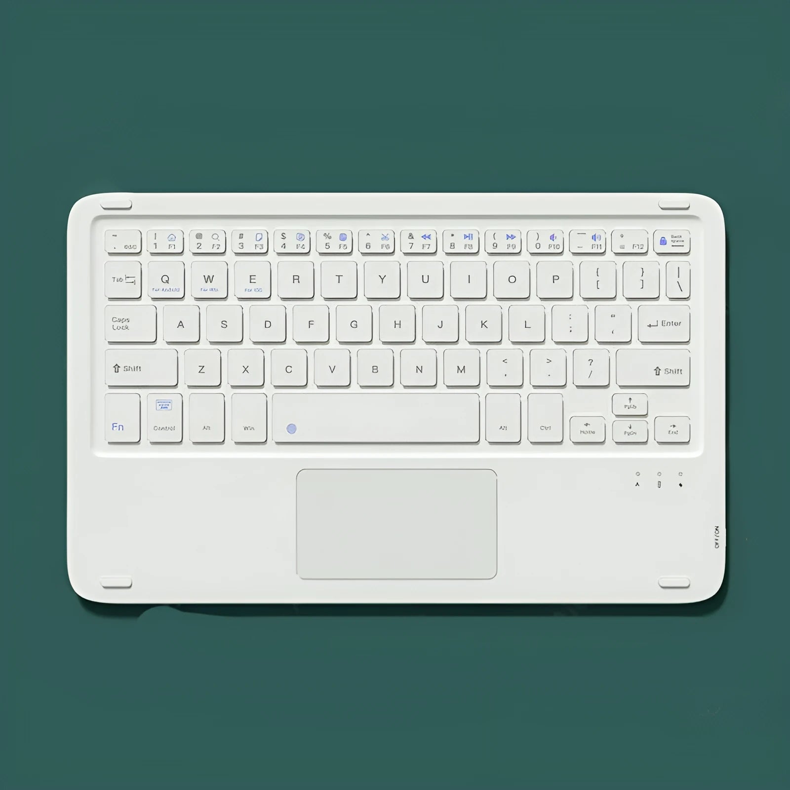 Pink wireless keyboard and mouse combo with slim touch keyboard and Bluetooth connectivity on wooden desk