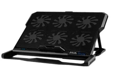Metal mesh laptop cooling board with LCD speed control display in black colour