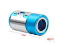 Light blue magnetic screwdriver bit with slotted head and magnetic ring