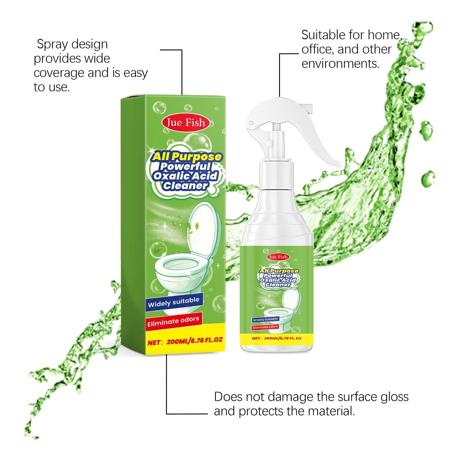 200ml multi-functional household grease cleaning spray in 5.5x13.6cm bottle for kitchen surfaces