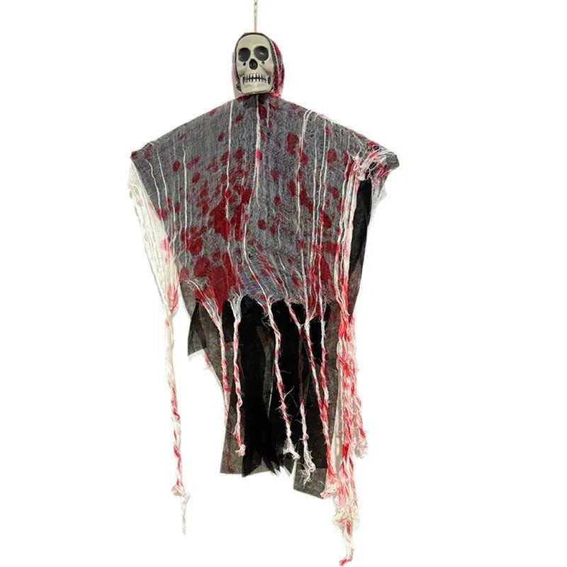 Luminous blood-dyed skull hanging ghost Halloween outdoor decoration with glow-in-the-dark features