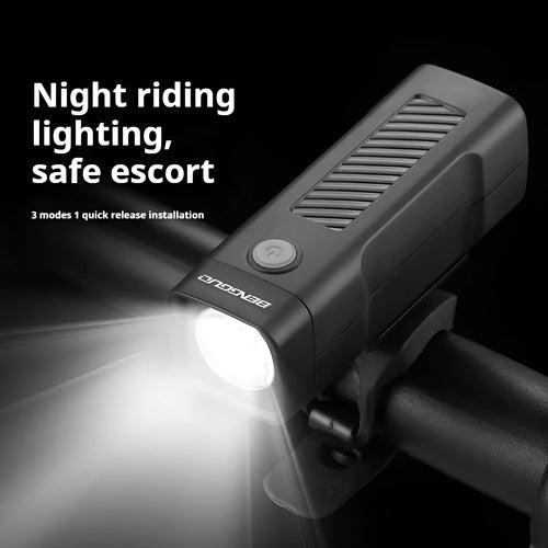 USB rechargeable bicycle headlight with quick release strap mount