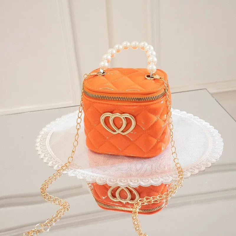 Women's PVC bucket gel bag with heart-shaped pattern in multiple colour options