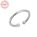 925 sterling silver simple toe ring for women with white gold finish F031 adjustable opening