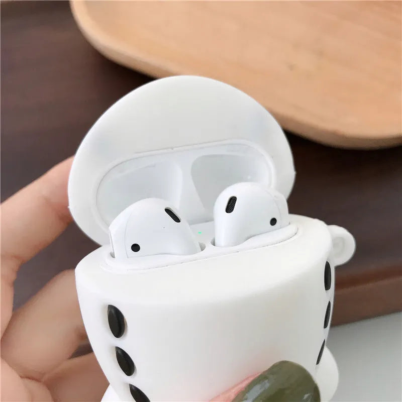 Cartoon aircraft headset design silicone case for Apple AirPods 1st and 2nd generation with hook attachment