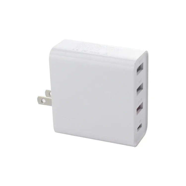 48W PD four-port USB-C fast charger in black with international plug options