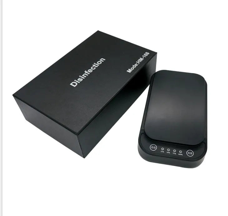 Blue and white ultraviolet disinfection box for mobile phones with aromatherapy function.