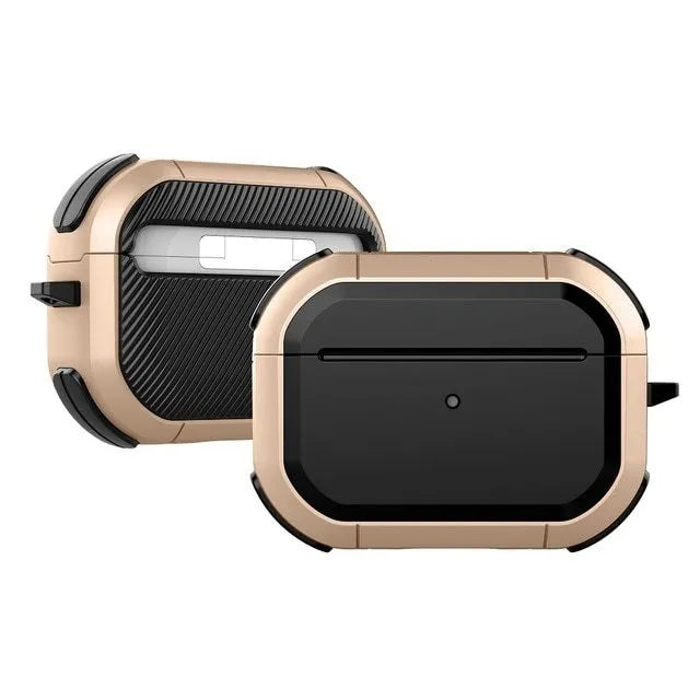 Colour options for a black TPU and PC protective shell case for AirPods 1, AirPods 2, and AirPods Pro