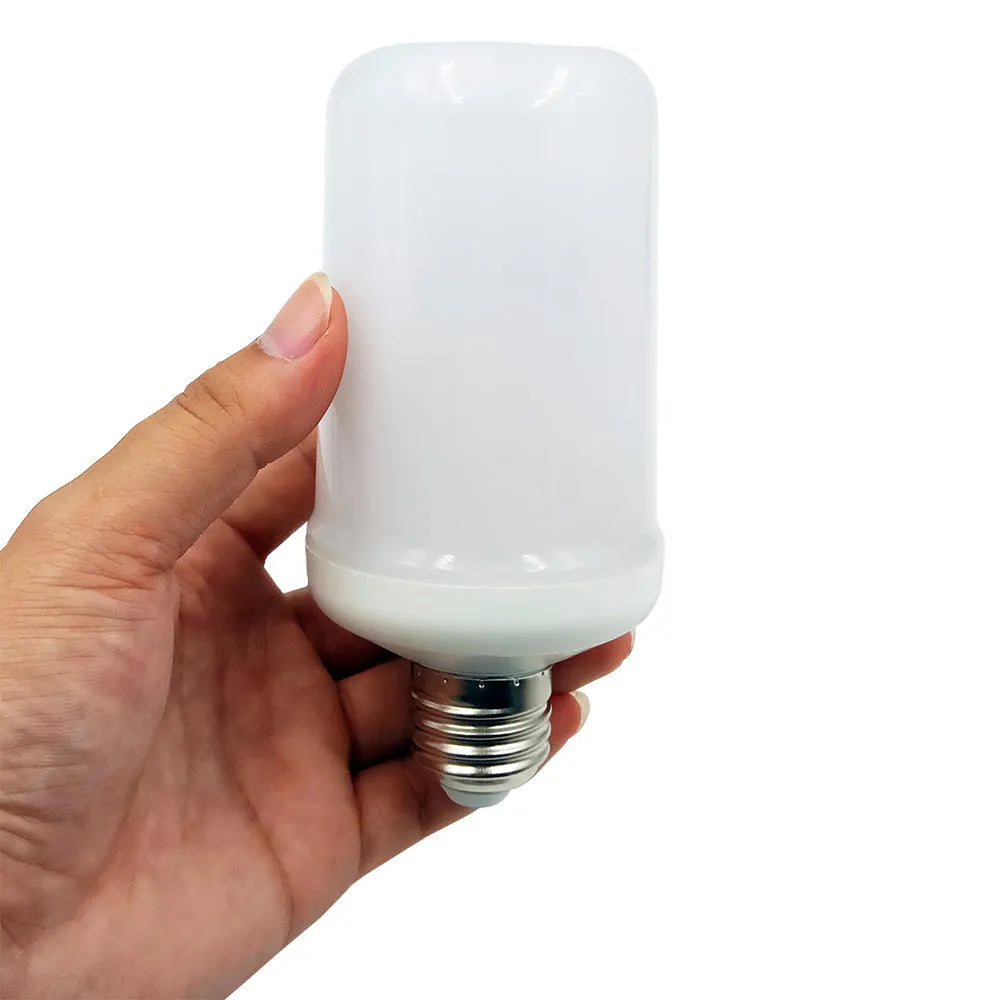 LED decorative bulb emitting orange flickering light to imitate a flame