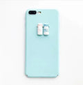 Soft silicone iPhone case with 3D cartoon cat design in blue colour