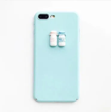 Soft silicone iPhone case with 3D cartoon cat design in blue colour