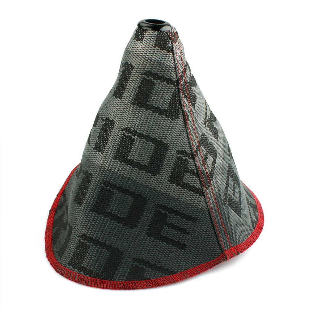 Canvas dust cover for Bride and Recaro racing seats shown in black with embroidered flag logo.