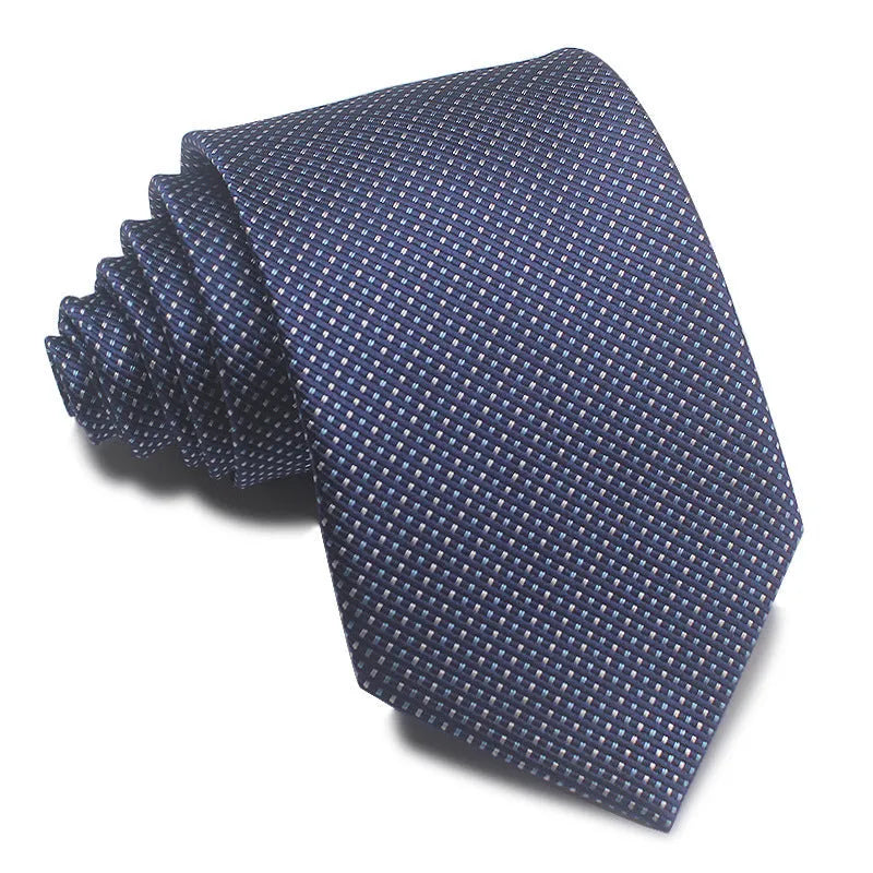8cm wide polyester jacquard striped business tie in arrow shape for formal office wear