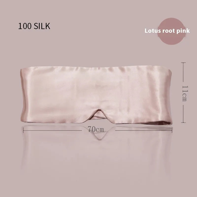 Mulberry silk sleep eye mask shown in champagne gold colour for light blocking comfort.