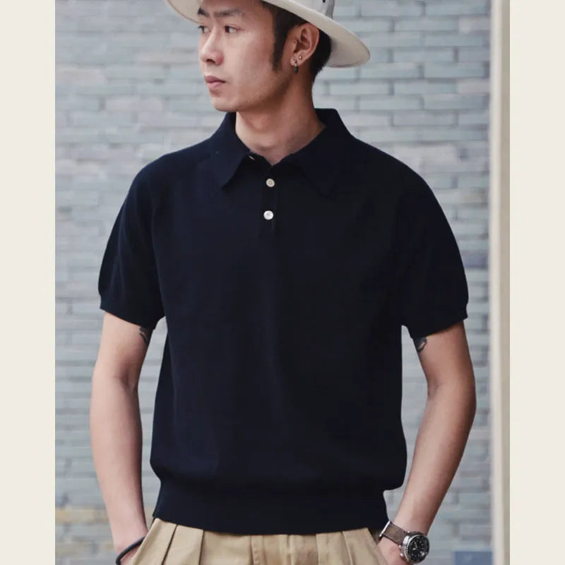Retro slim fit cotton short-sleeved T-shirt shown in dark brown colour