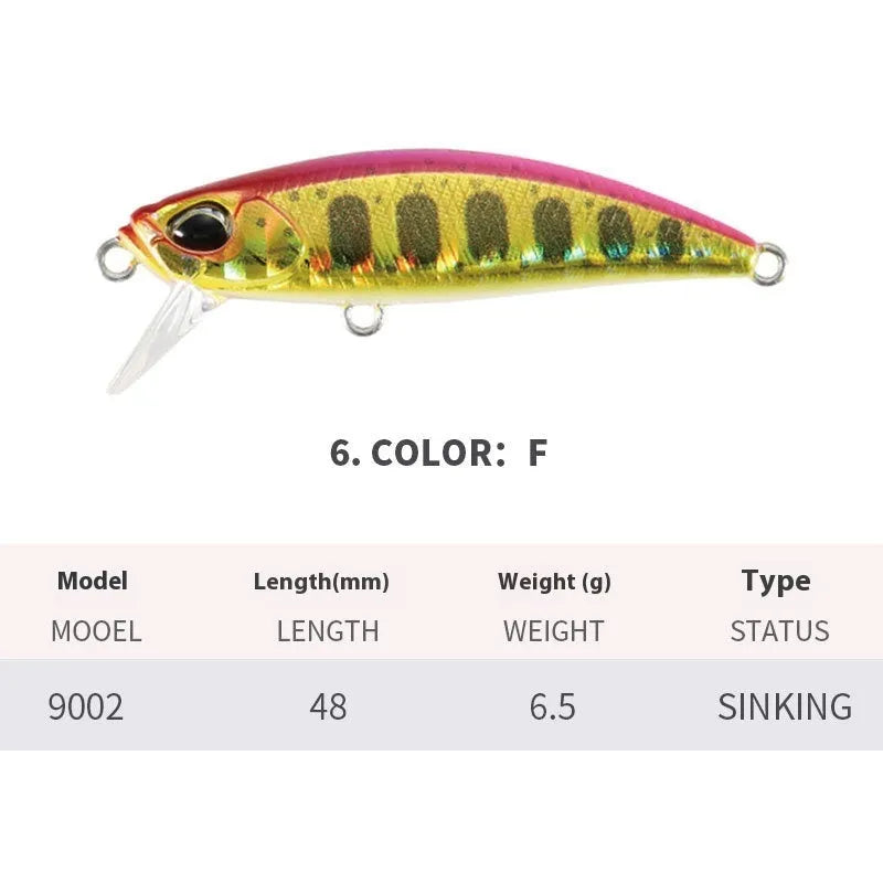 Japanese submerged mino fishing lure for mandarin fish and snakehead, 48mm length