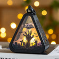 Halloween portable pumpkin lamp decoration in four colour variations with plastic and glass construction