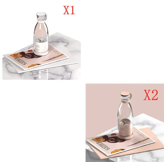 350ml white USB rechargeable portable blender with stainless steel blades and charging stand