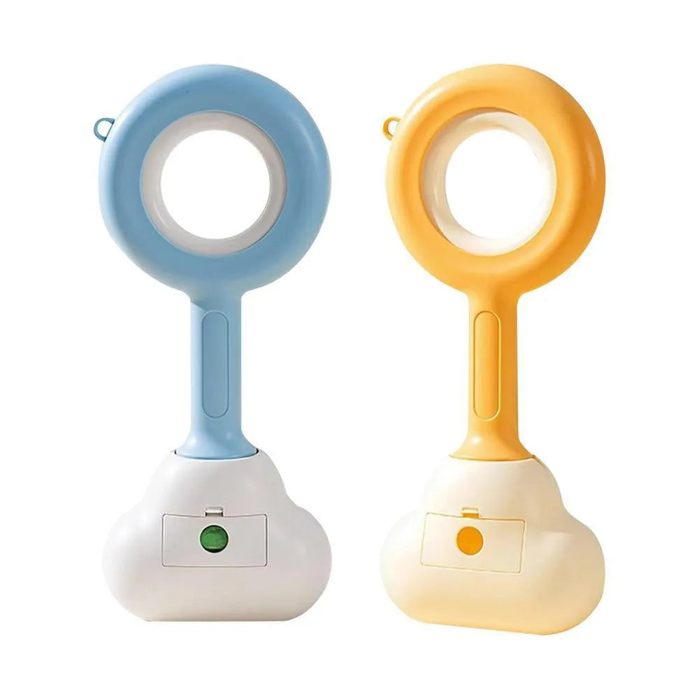 White blue ABS plastic dog poop scooper with cloud-shaped jaw design for outdoor pet waste collection