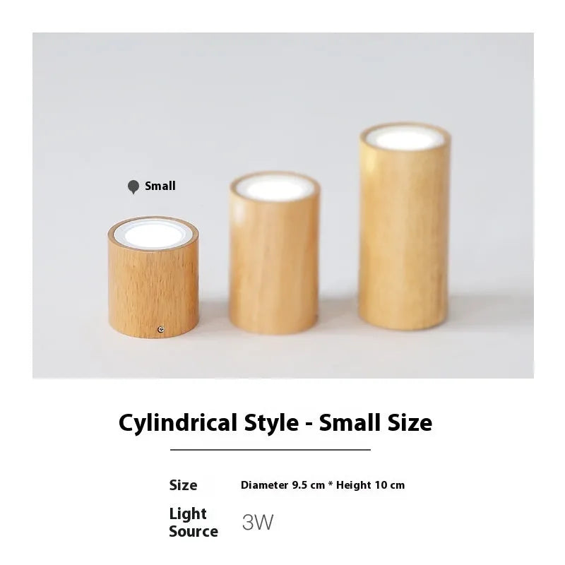 Modern simple solid wood surface mounted downlight in square or round shape for corridor or entrance.