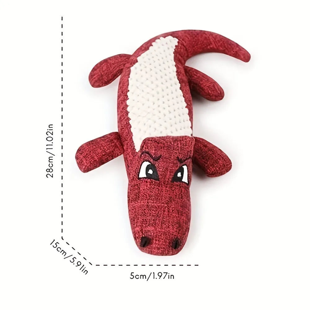 Blue corn-shaped plush dog toy with grid texture on a white background.