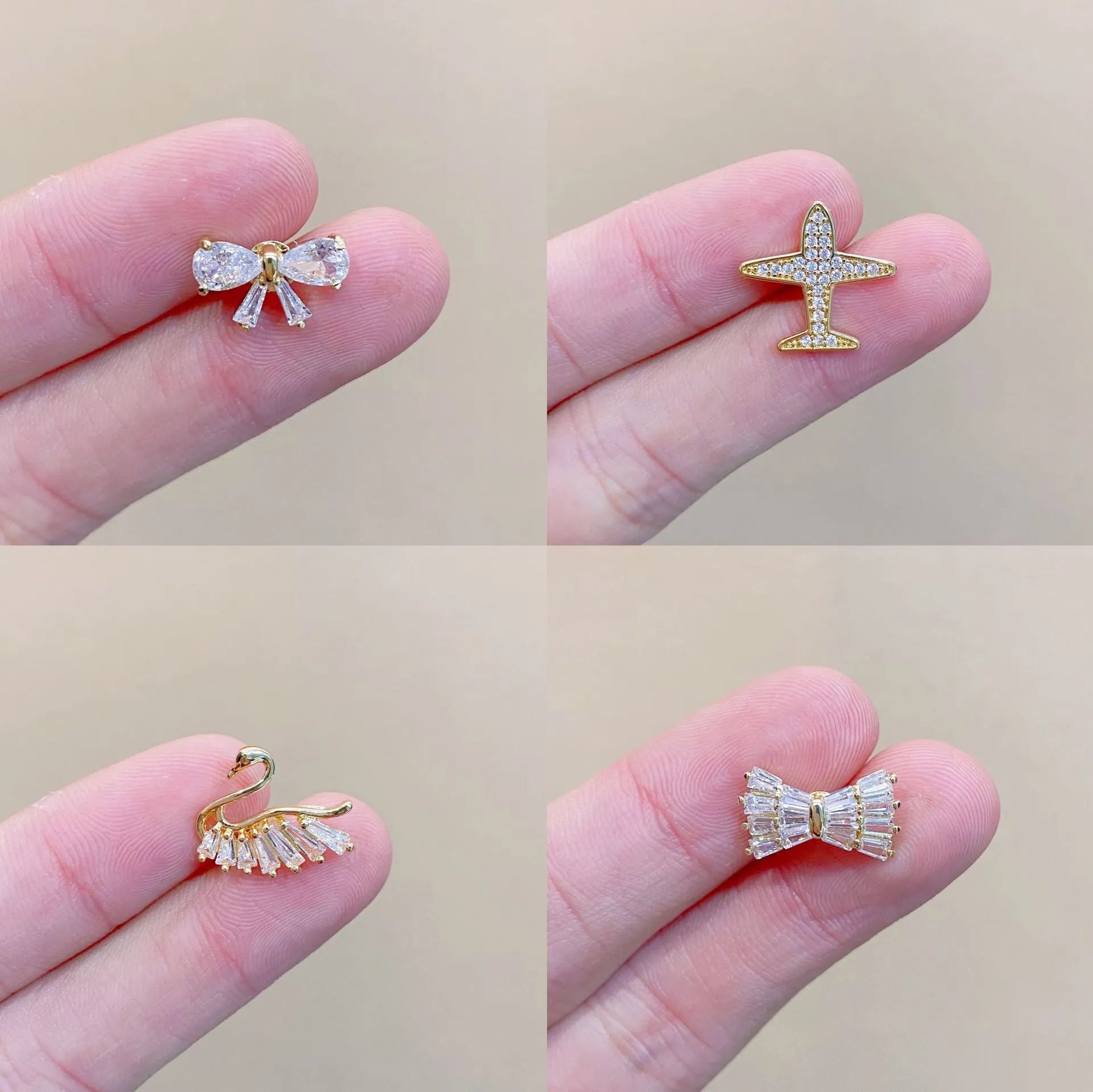 Japanese cute style fixed brooch for women in electroplated copper with geometry shape