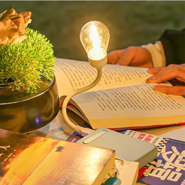 USB rechargeable folding tungsten night light with warm white glow
