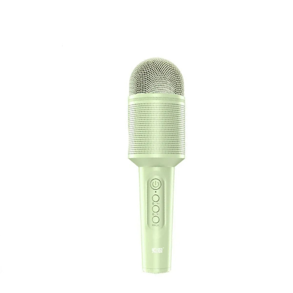 Wireless Bluetooth karaoke microphone with USB recording in pink, blue, or green colour