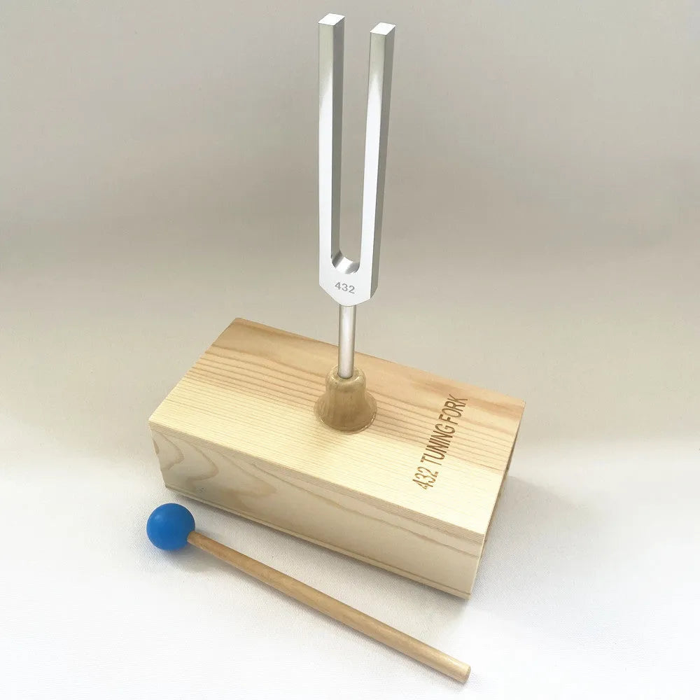 432Hz aluminium alloy tuning fork with speaker in kraft paper packaging box