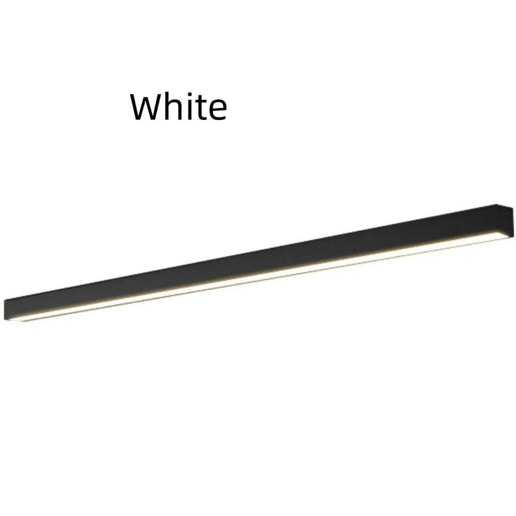 Rectangular aluminium ceiling lamp in Obsidian Black finish, 53.6cm width, 20W