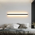80cm long black aluminium LED wall light with a slotted-free design and touch control for three light colours.