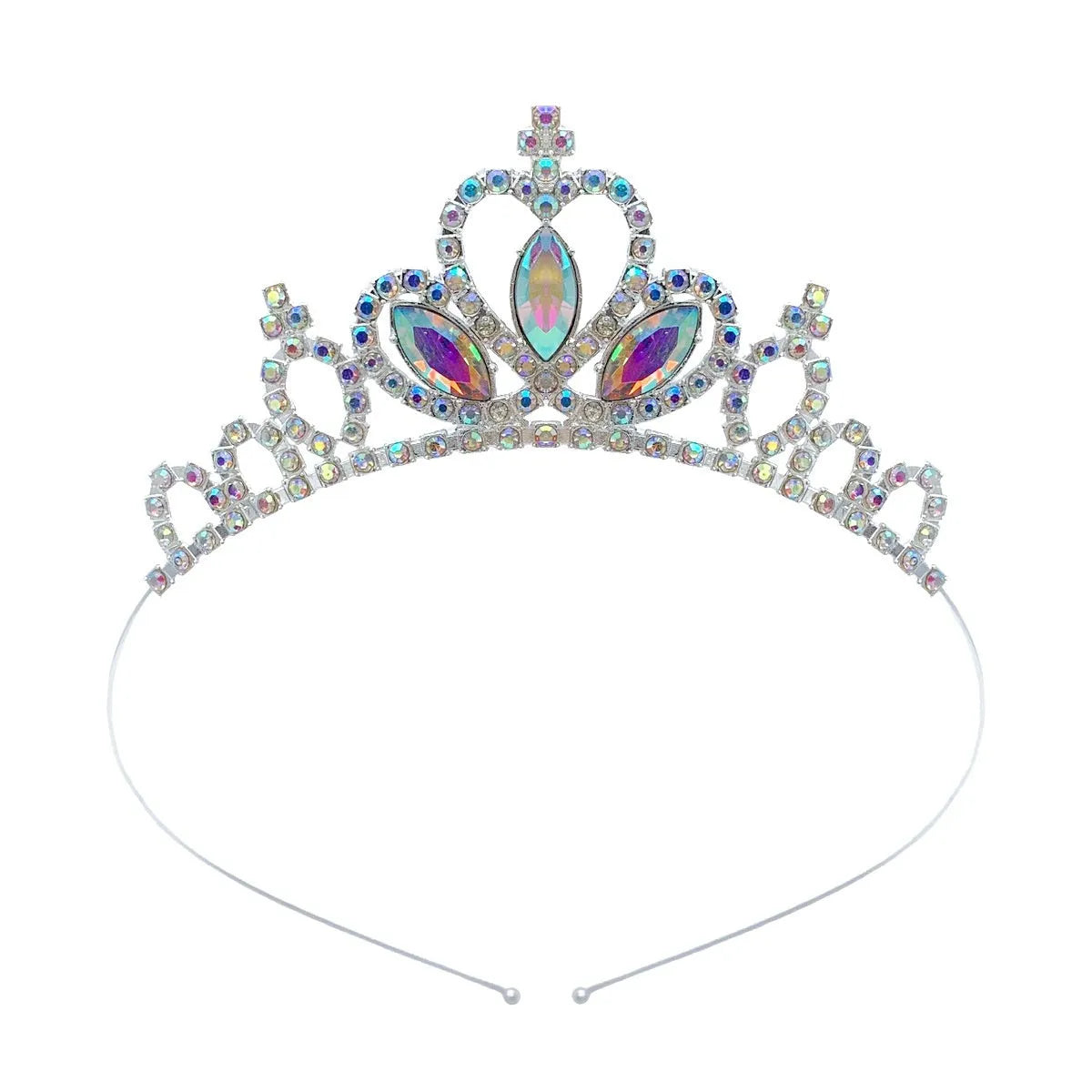 Girl's alloy princess crown with electroplated finish and crystal accents