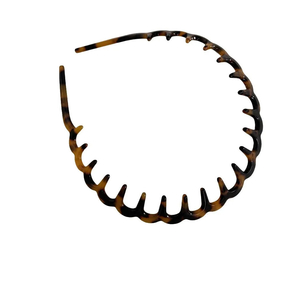 Acetate fibre non-slip toothed hair hoop in black for women Korean style