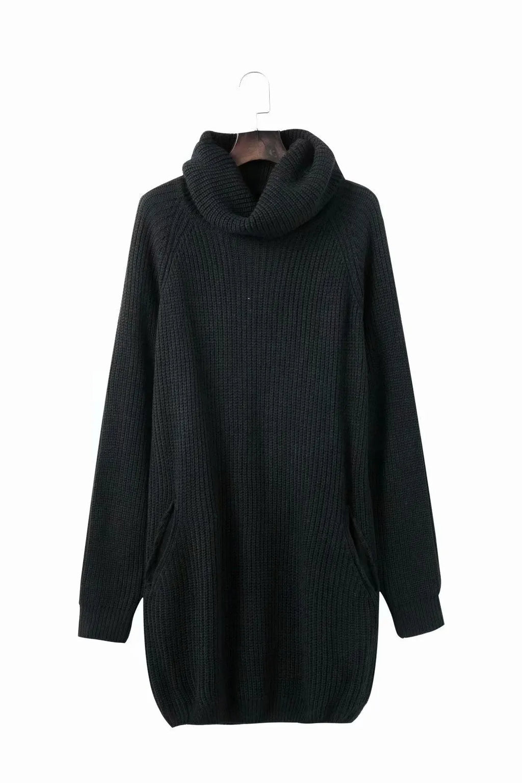Women's lapel neckline pullover sweater with front pockets in imitation cashmere fabric