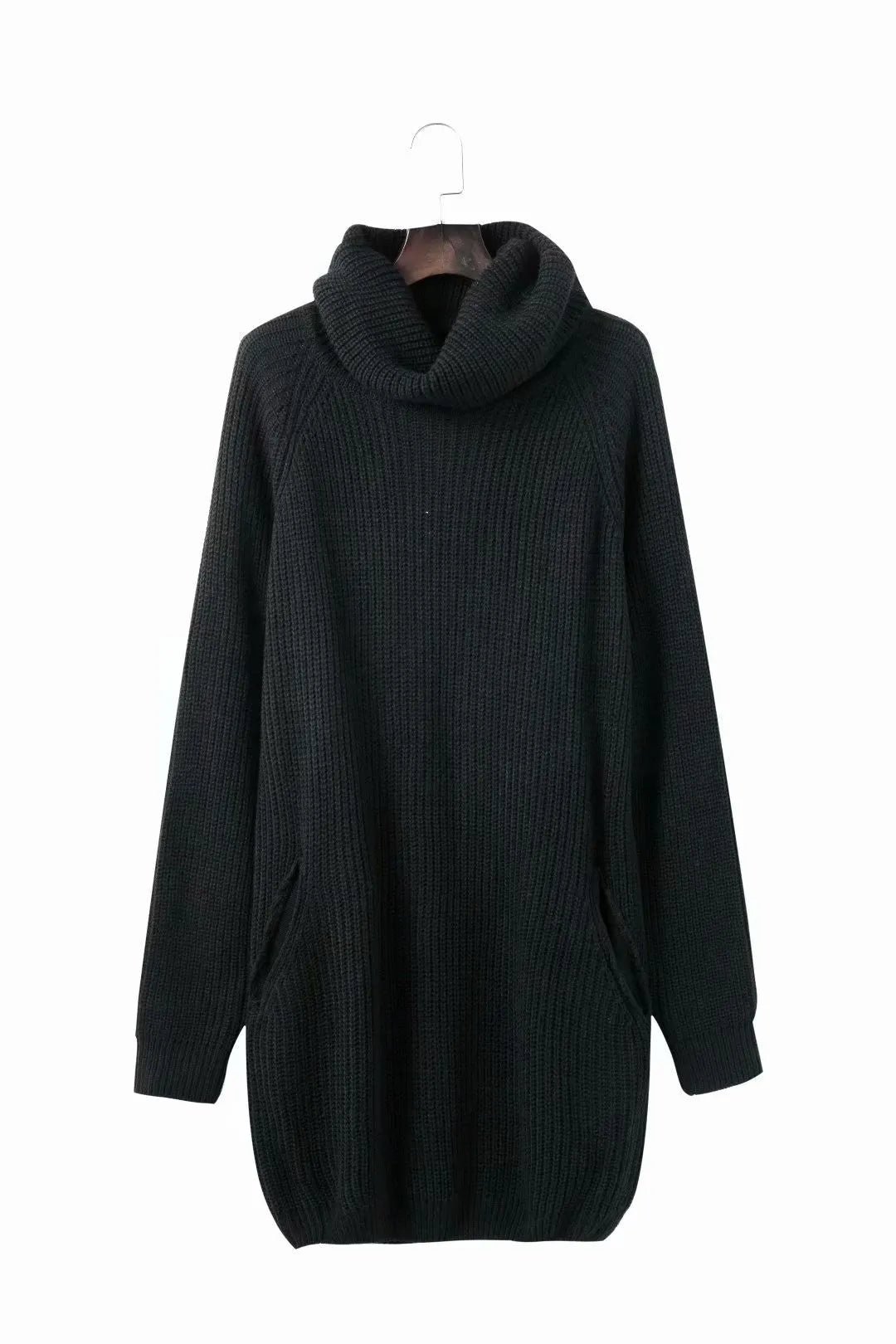 Women's lapel neckline pullover sweater with front pockets in imitation cashmere fabric