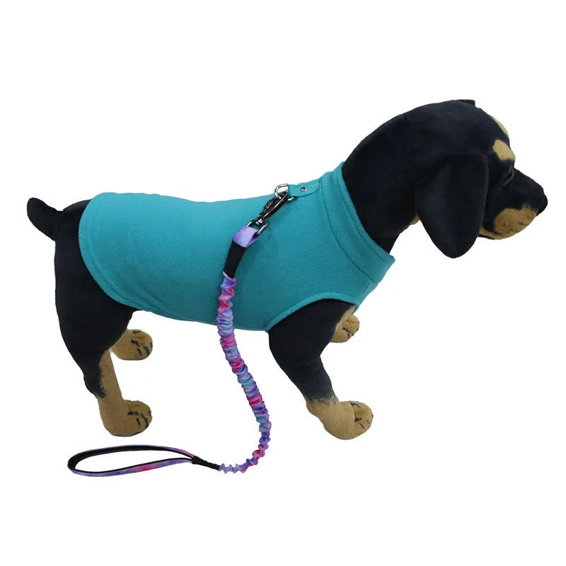 Thickened polar fleece dog waistcoat in solid colour, available in nine shades
